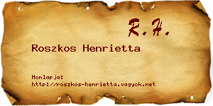 Roszkos Henrietta névjegykártya