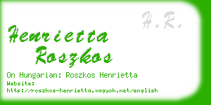 henrietta roszkos business card